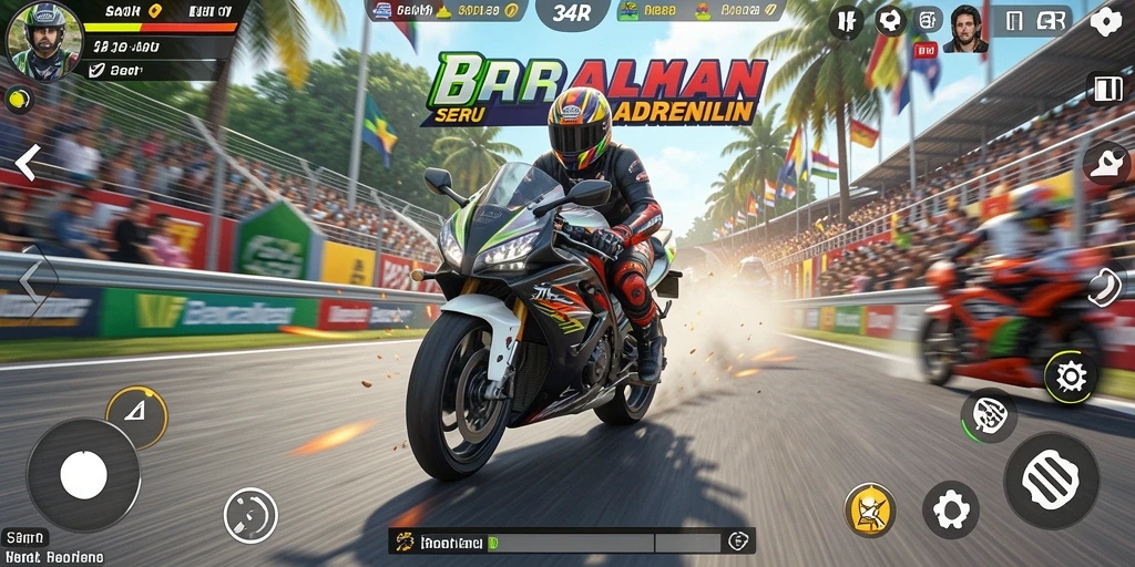 Gameplay seru balapan motor di 34R.