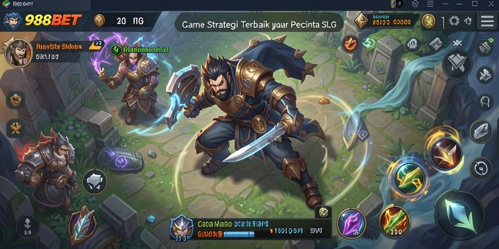 Screenshot menampilkan aksi intens dalam gameplay SLG 988BET.