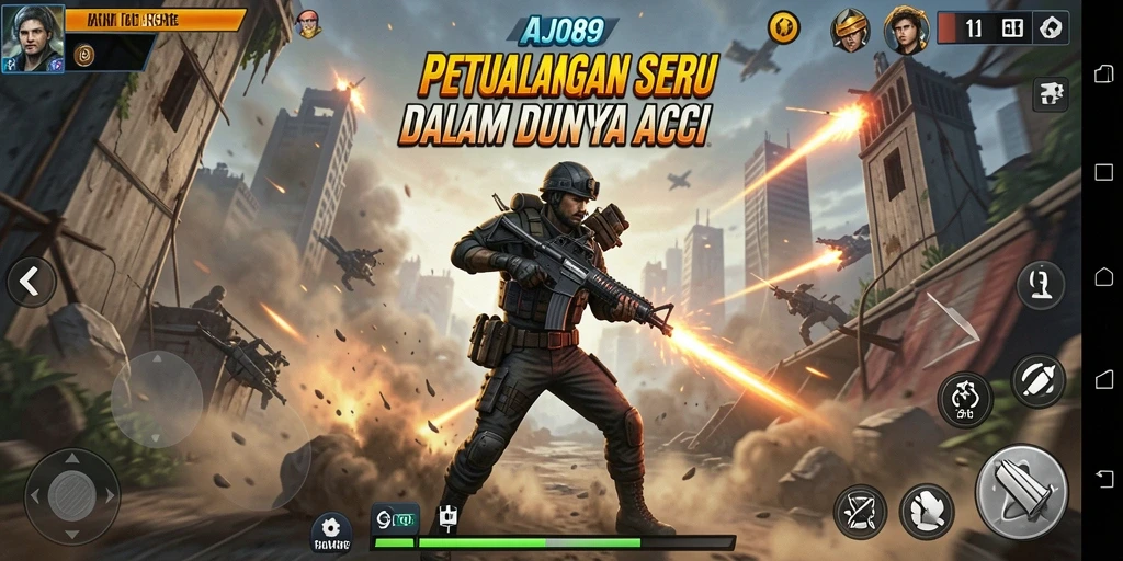 Tampilan utama AJO89 menampilkan pertarungan mendebarkan yang penuh aksi.