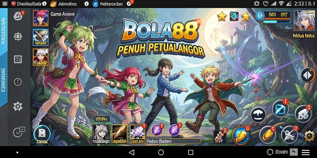 Tangkapan layar menunjukkan aksi seru dalam permainan BOLA88.