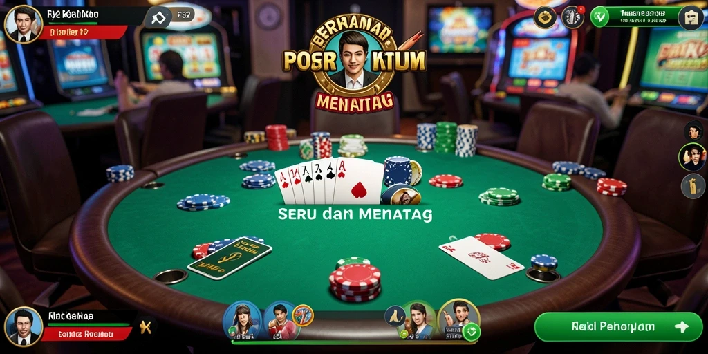 Screenshot gameplay F32 yang menampilkan keseruan bermain poker.