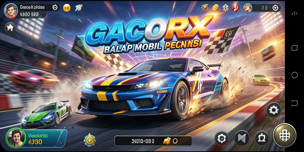Screenshot GACORX menampilkan momen balap yang seru dan penuh aksi.