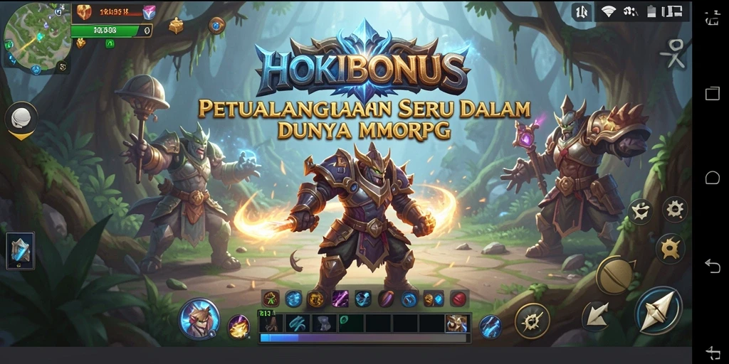 Screenshot gameplay HOKIBONUS menampilkan pertarungan seru dalam dunia MMORPG.