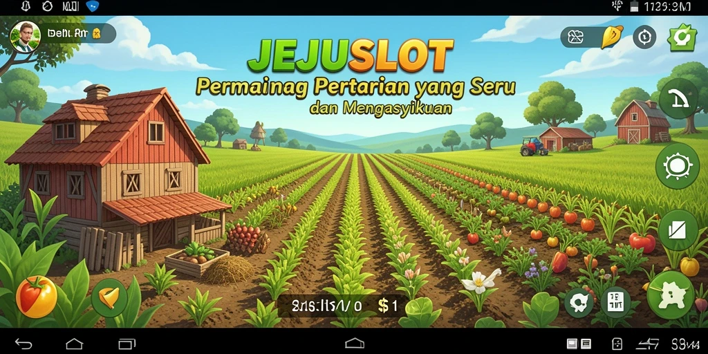 Tampilan gameplay <strong>JEJUSLOT</strong> yang menakjubkan di ladang pertanian.