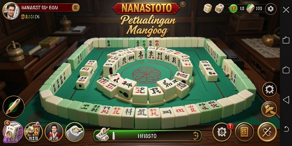 Tampilan gameplay menantang dengan berbagai level Mahjong.
