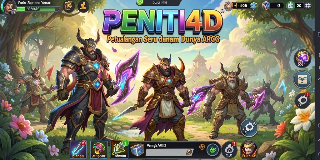 Screenshot utama dari <strong>PENITI4D</strong> menampilkan pertarungan epik di dunia ARPG.