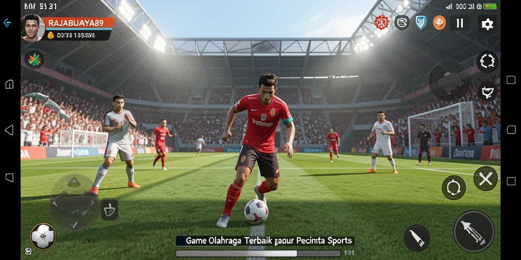 Tampilan screenshot utama RAJABUAYA89 dengan gameplay olahraga yang seru.