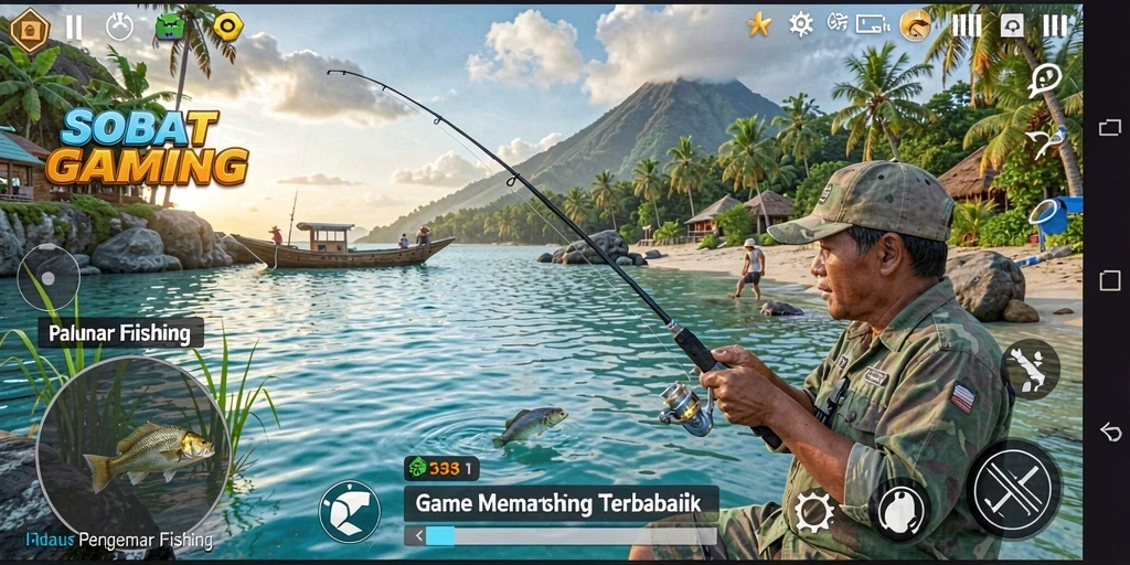 Tampilan gameplay menarik SOBATGAMING saat menangkap ikan.