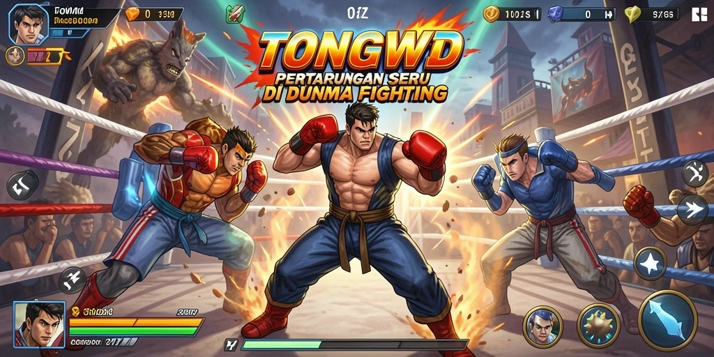Screenshot TONGWD yang menampilkan pertarungan mendebarkan antar karakter.