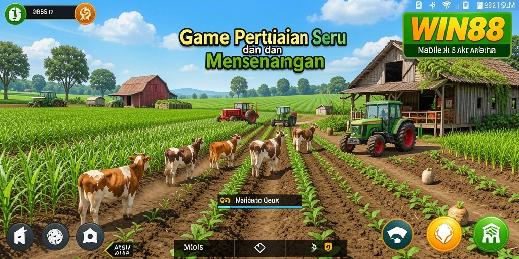 Tampilan gameplay WIN88 dengan aktivitas bertani yang seru.
